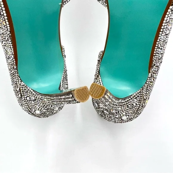 Betsey Johnson Women's SB Hazil Jeweled Silver Stiletto Heels Pumps Shoes 9 - Picture 13 of 15